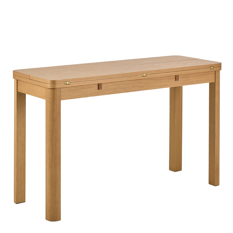 Southampton Extendable Rectangular Dining Table in Matt Oak 90x120cm — front view