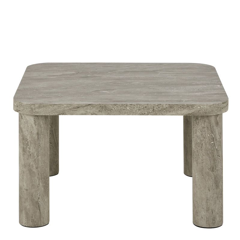 Solano Square Coffee Table in Grey 60 x 60 cm — side angle