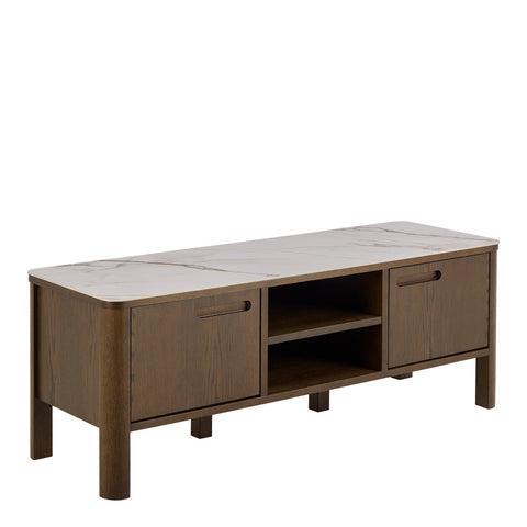 Southampton TV Unit 2 Doors 1 Shelf in Ceramic Cream — front view