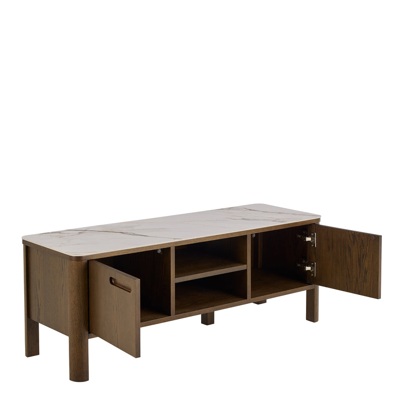 Southampton TV Unit 2 Doors 1 Shelf in Ceramic Cream — alternative angle