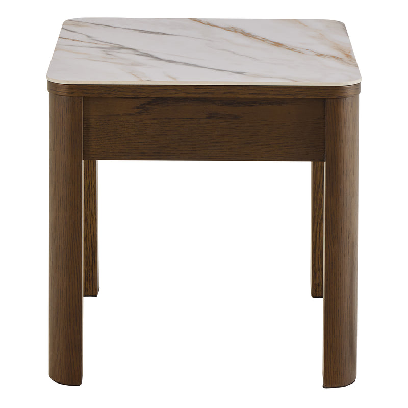 Southampton Square Side Table 1 Drawer in Cream Ceramic — detail view