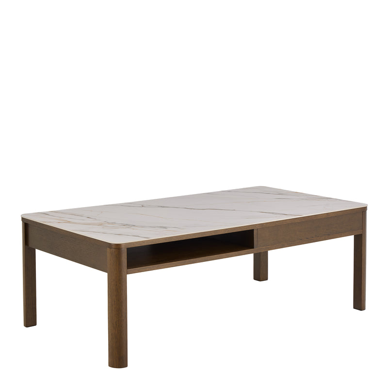 Southampton Rectangular Coffee Table 1 Drawer 1 Shelf  in Cream Ceramic — detail view