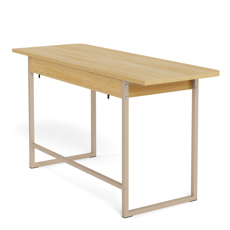Darlington Console Table With 2 Open Shelves and Oak Top — detail view