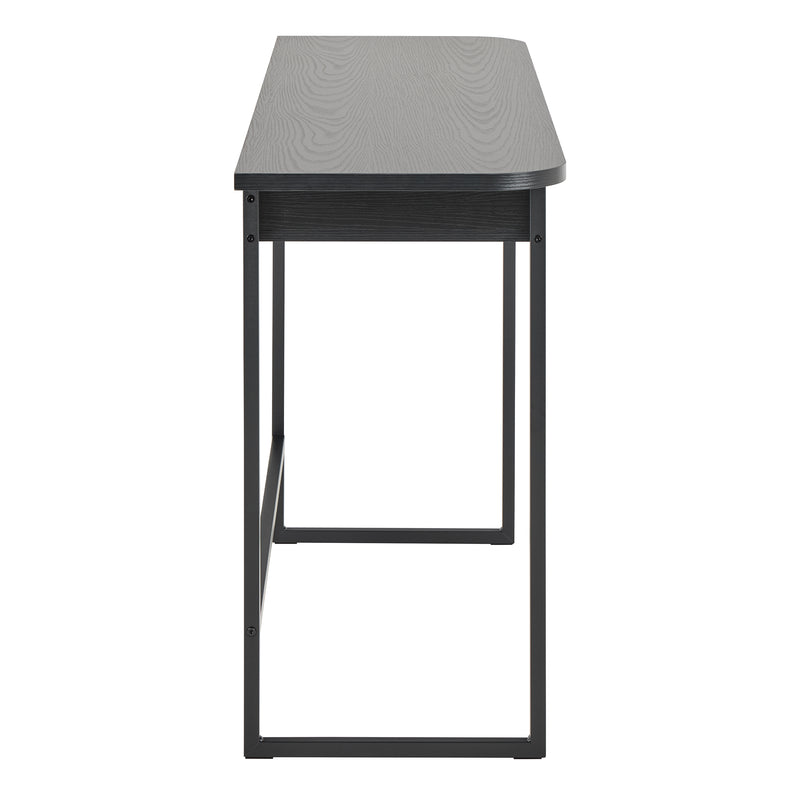 Darlington Console Table With Open Shelf and Oak Top in Black — detail view