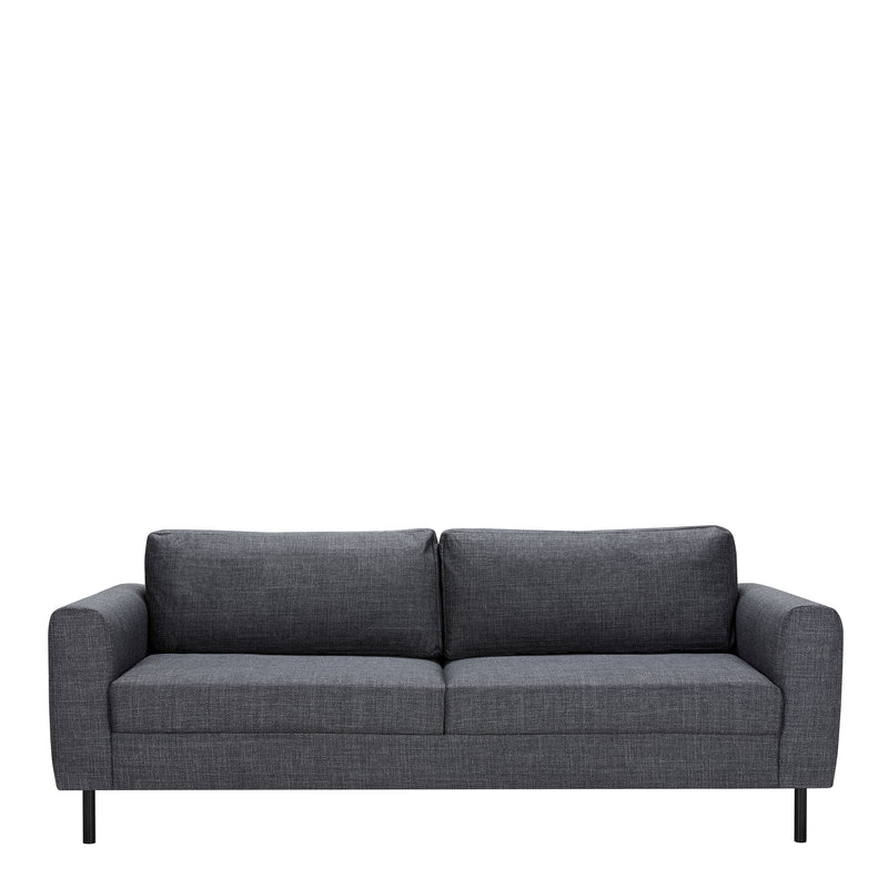 Omaha 3 Seater Sofa in Dark Grey Basel Fabric — side angle