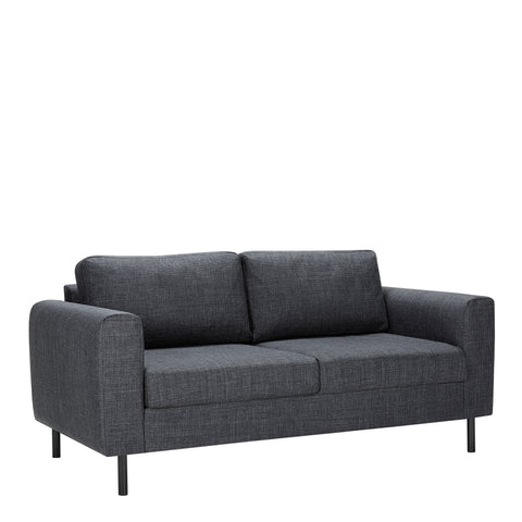 Omaha 2 Seater Sofa in Dark Grey and Basel Fabric — front view