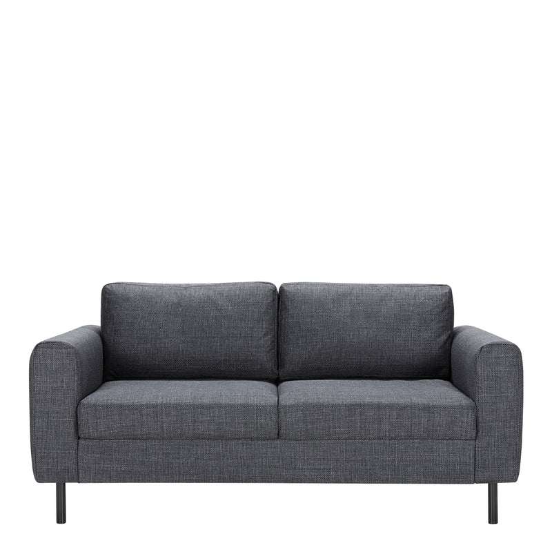 Omaha 2 Seater Sofa in Dark Grey and Basel Fabric — side angle