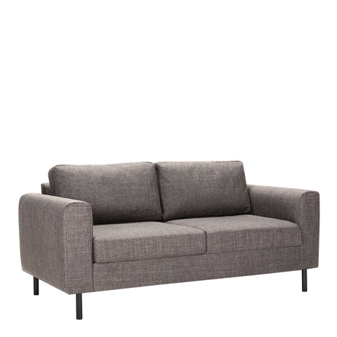 Omaha 2 Seater Sofa in Light Grey Brown Fabric — front view