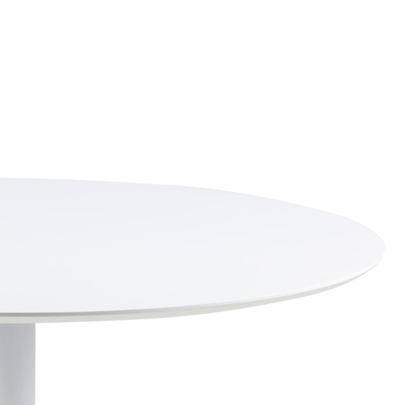 Ibiza Round Dining Table with White Top and White Base — alternative angle