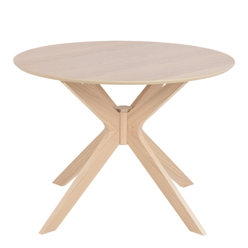 I_Duncan Round Dining Table in White Oak — side angle