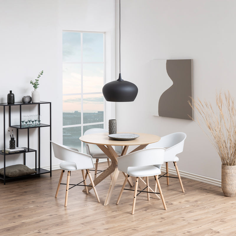 I_Duncan Round Dining Table in White Oak — detail view