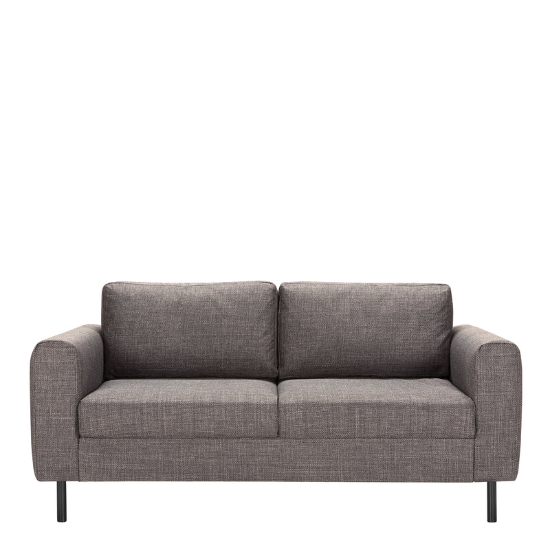 Omaha Set of 2 x 2 Seater Sofas in Basel Light Grey Brown Fabric — detail view