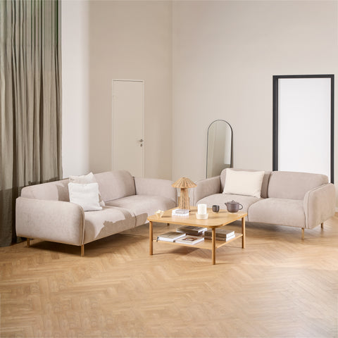 Westham 2.5 + 3 Seater Sofa Set in Fay Beige Fabric — front view