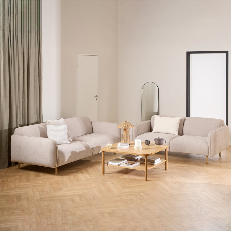 Westham 2.5 + 3 Seater Sofa Set in Fay Beige Fabric — front view