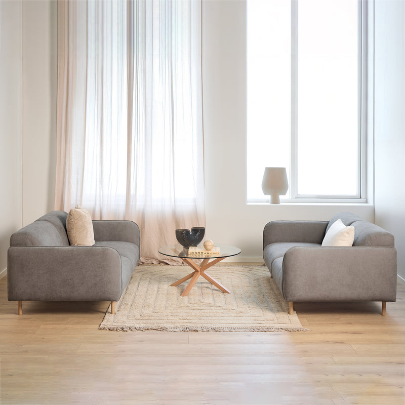 Westham Set of 2 x2.5  Seater Sofas in Fay Dusty Brown Fabric — front view