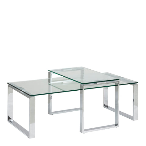 Katrine Coffee Table Set with Glass Top — front view