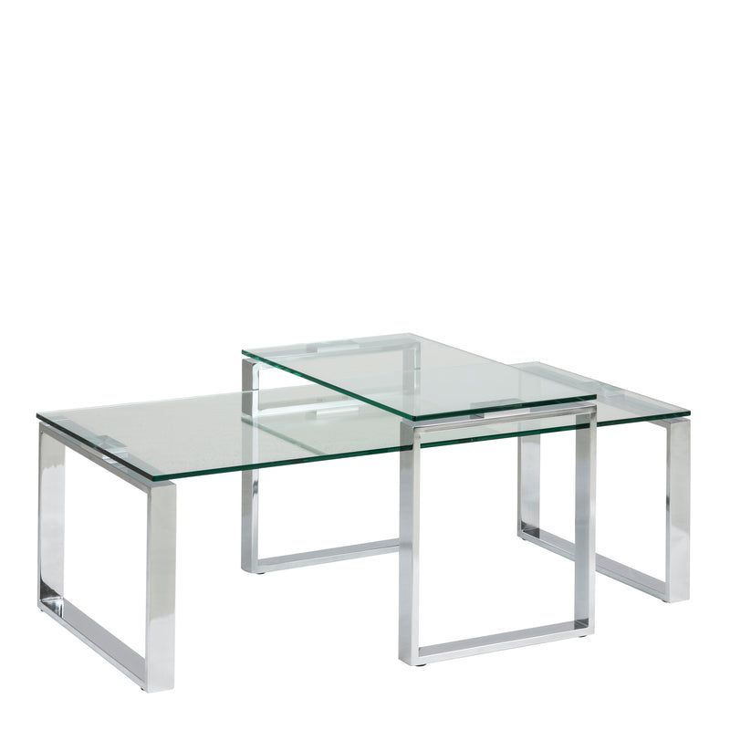 Katrine Coffee Table Set with Glass Top — front view