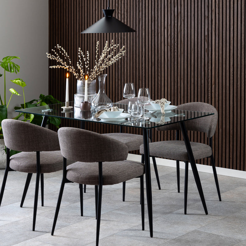 Wilma Dining Table with Glass Top 140x80cm — alternative angle