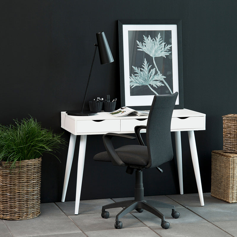 Neptun 3 Drawer Office Desk in White — alternative angle