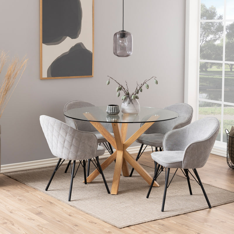 Heaven Round Dining Table with Glass Top 119x75.5cm — detail view