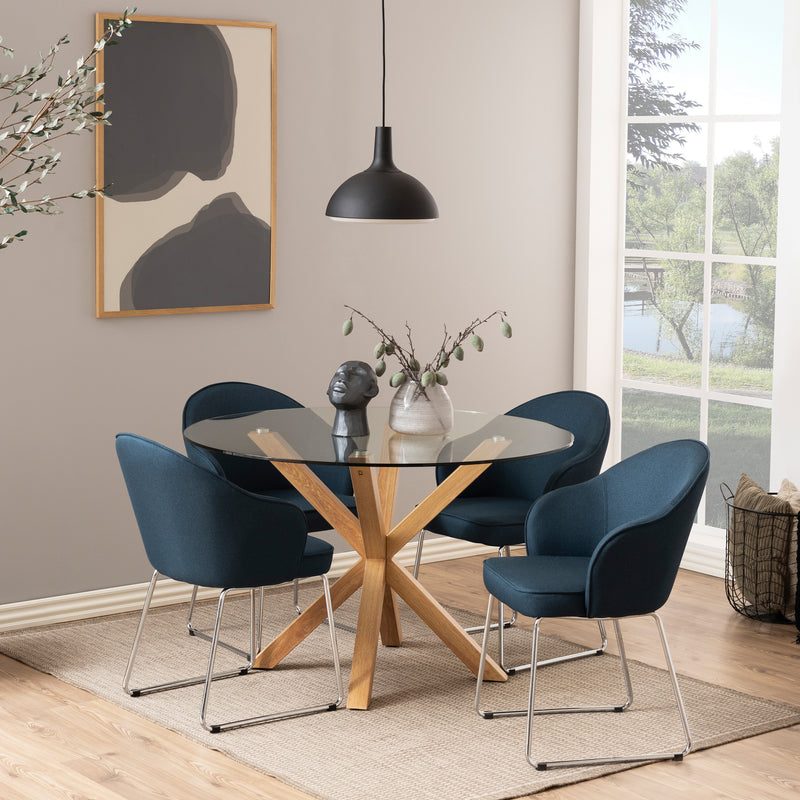 Heaven Round Dining Table with Glass Top 119x75.5cm — alternative angle