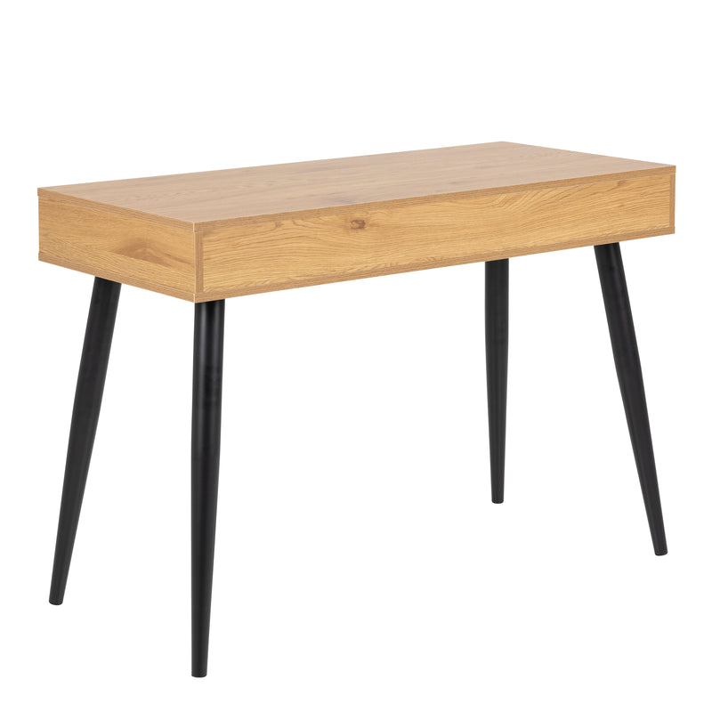 Neptun 3 Drawer Office Desk in Oak — alternative angle