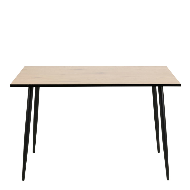 Wilma Dining Table with White Oak Top & Black Legs 120x80cm — side angle