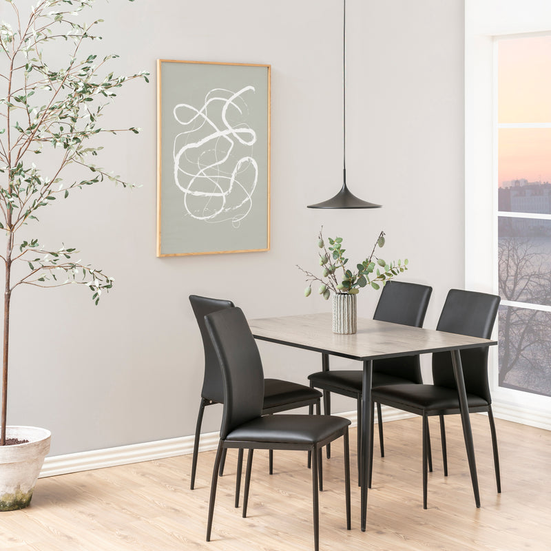 Wilma Dining Table with White Oak Top & Black Legs 120x80cm — detail view