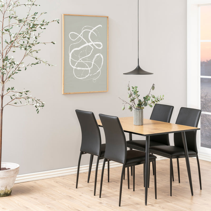 Wilma Dining Table with Oak Top & Black Legs 120x80cm — detail view