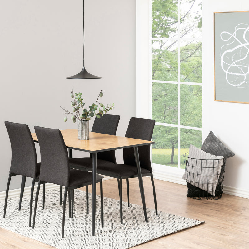 Wilma Dining Table with Oak Top & Black Legs 120x80cm — alternative angle