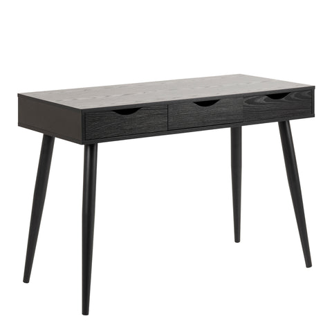 Neptun 3 Drawer Office Desk in Black — front view