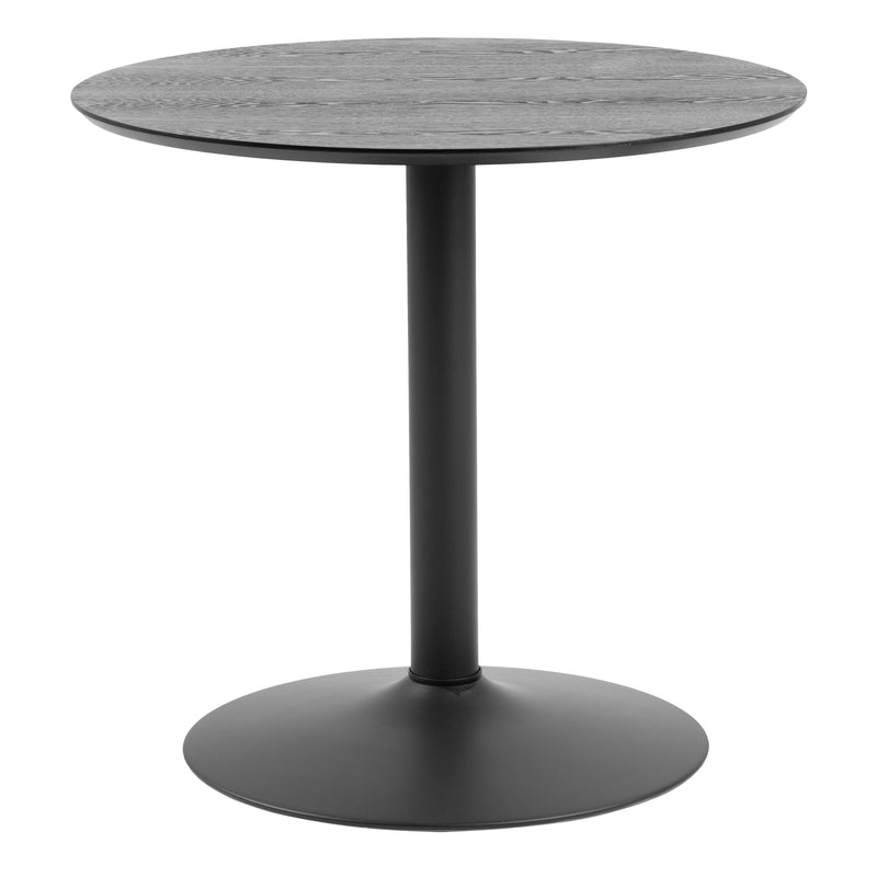 Ibiza Small Round CafÃ© Table with Black Ash Top and Matt Black Base — front view