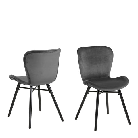 Batilda Dining Chair in Dark Grey Set of 2 — front view