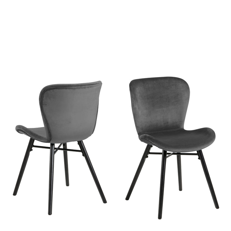 Batilda Dining Chair in Dark Grey Set of 2 — front view