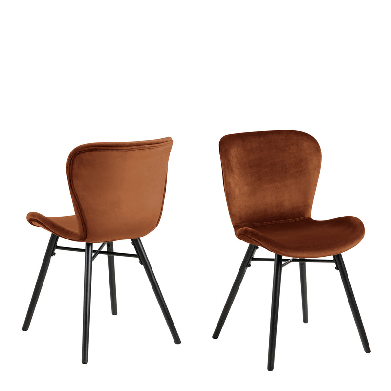 Batilda Dining Chair in Copper Set of 2 — front view
