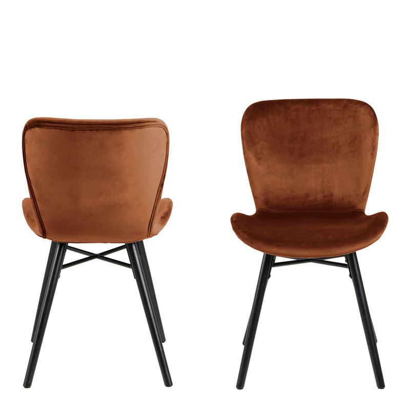 Batilda Dining Chair in Copper Set of 2 — side angle