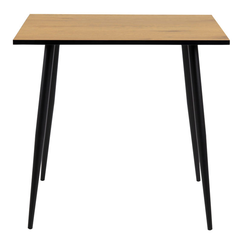 Wilma Small Dining Table in Oak & Black Legs 80x80cm — side angle