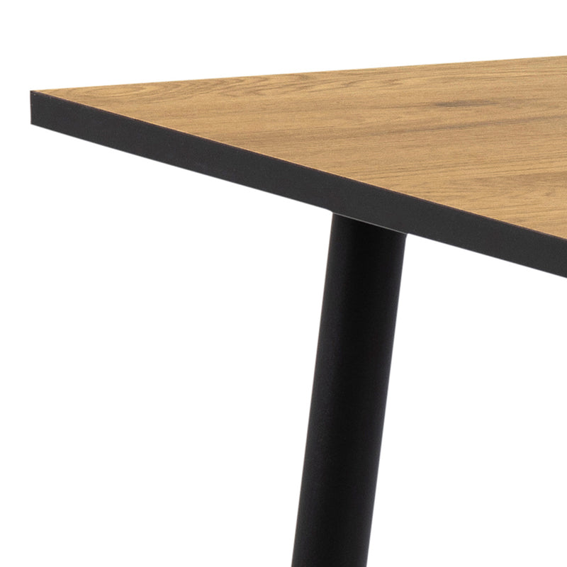 Wilma Small Dining Table in Oak & Black Legs 80x80cm — alternative angle