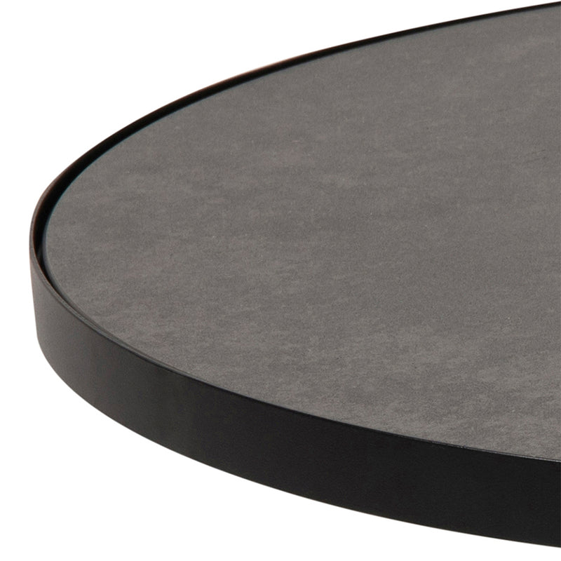 Soli Round Ceramic Coffee Table in Black 45,7x45cm — alternative angle