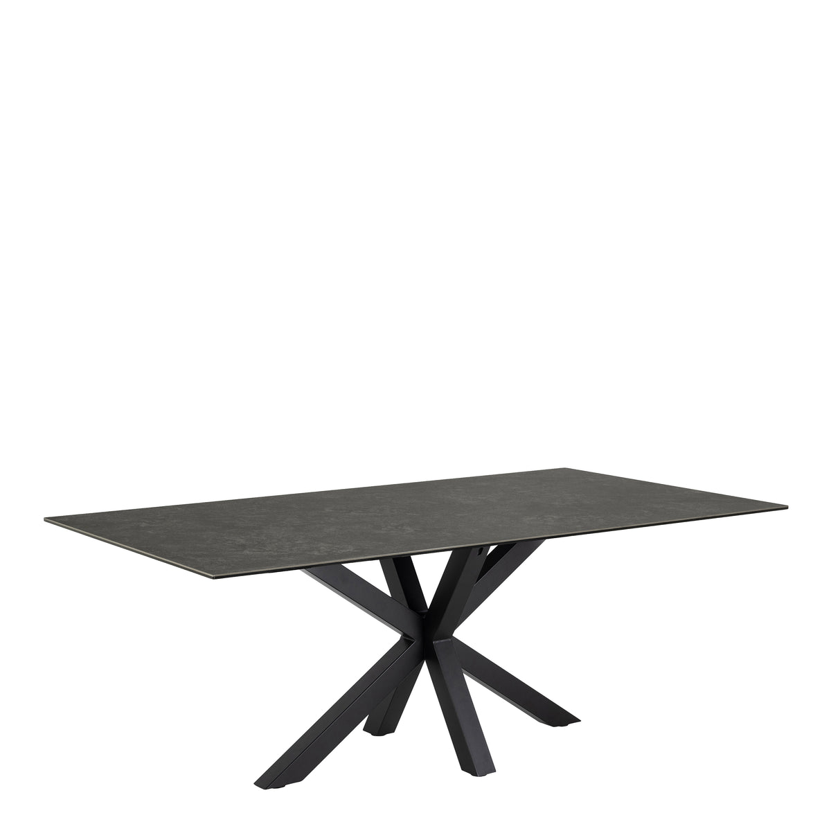 Heaven Dining Table with Ceramic Black Top 200cm — front view