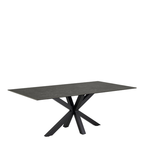 Heaven Dining Table with Ceramic Black Top 200cm — front view