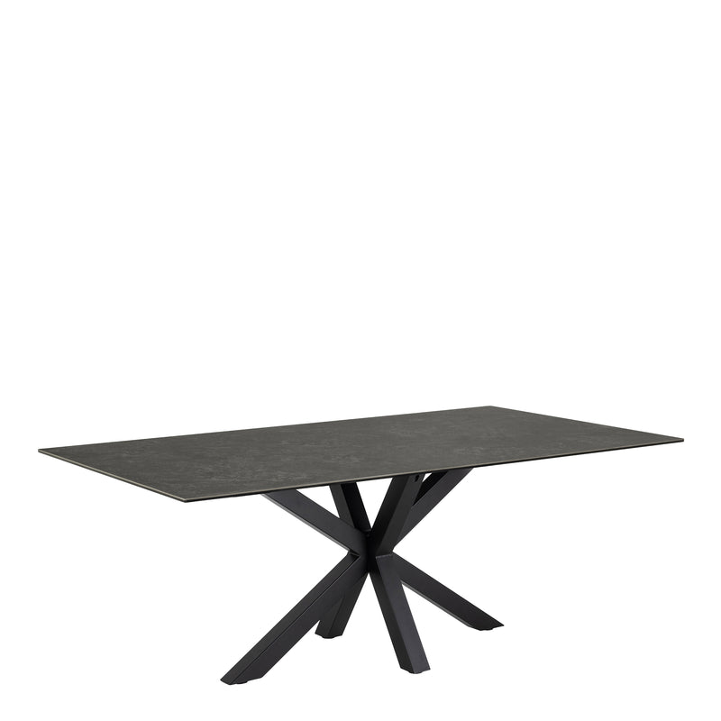 Heaven Dining Table with Ceramic Black Top 200cm — front view