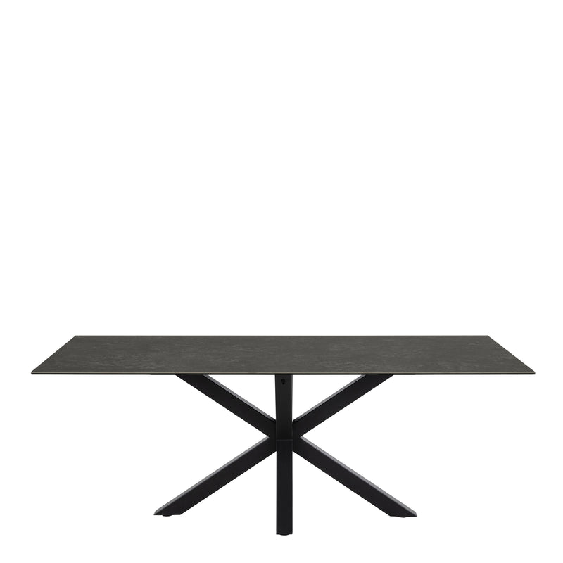 Heaven Dining Table with Ceramic Black Top 200cm — side angle