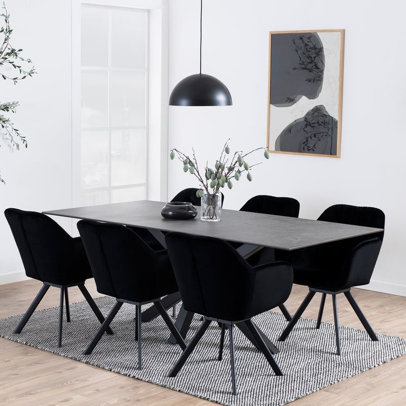 Heaven Dining Table with Ceramic Black Top 200cm — detail view