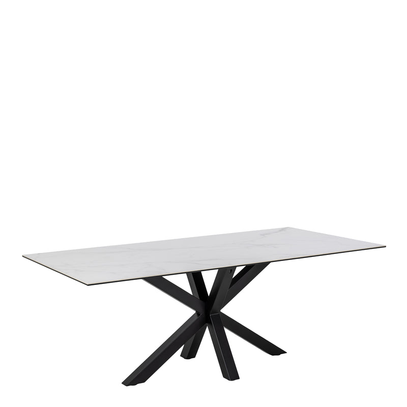 Heaven Dining Table with Ceramic White Top 200cm — front view