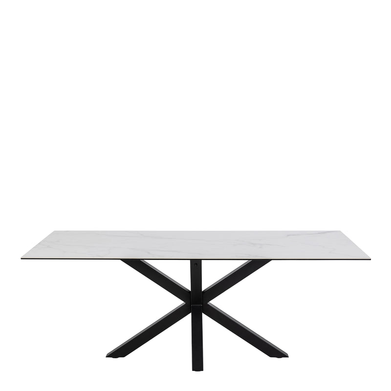 Heaven Dining Table with Ceramic White Top 200cm — side angle