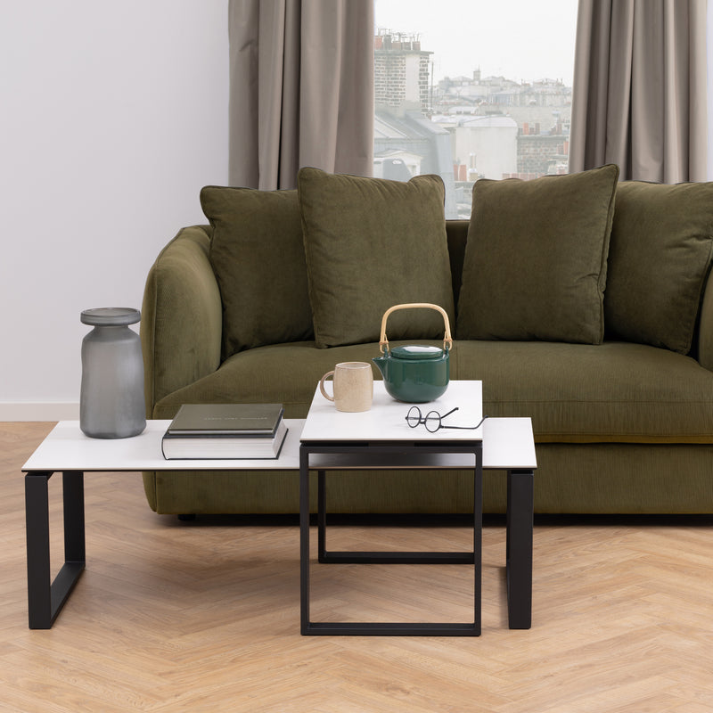 Katrine Coffee Table Set with White Ceramic Akranes Top — detail view