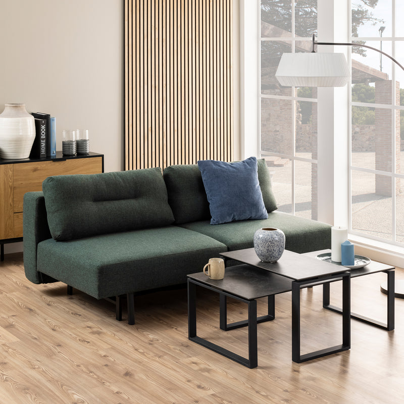 Katrine Ceramic Coffee Table Set in Black — detail view