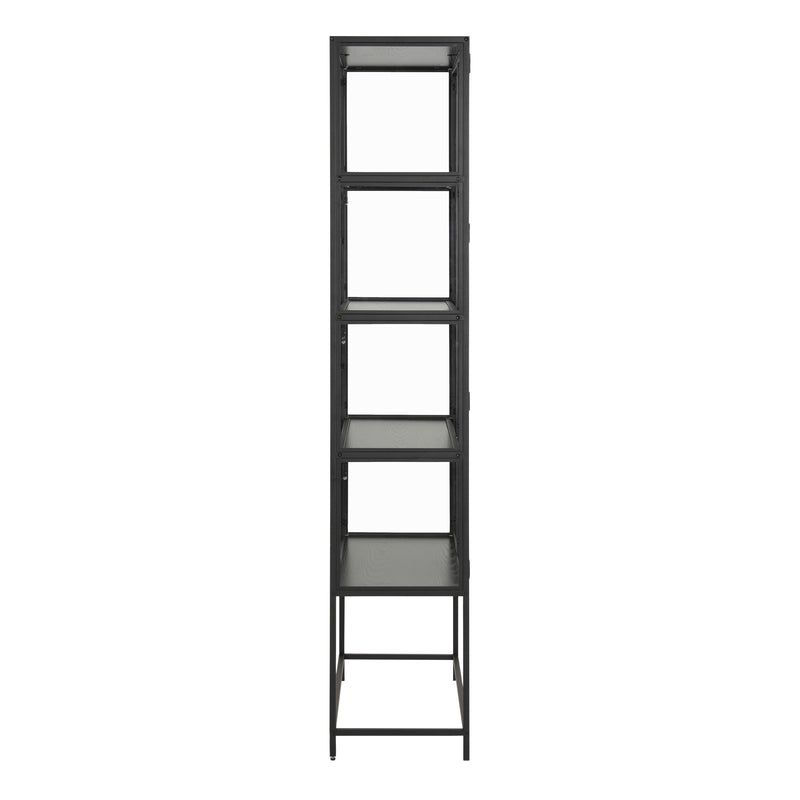 Seaford Tall Black Metal 2 Door Display Cabinet — detail view