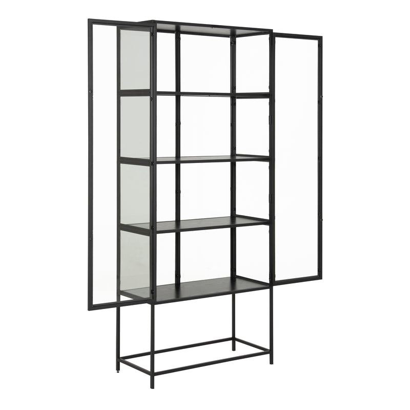 Seaford Tall Black Metal 2 Door Display Cabinet — alternative angle